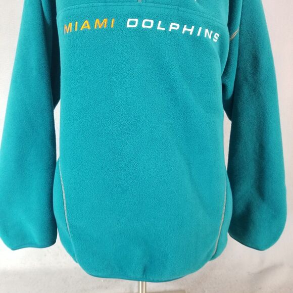 NFL G-III Miami Dolphins sweater men's 2XL XXL green fleece pull over deep pile - Picture 3 of 16